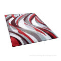 Grey / Red Wool Hand-tufted Contemporary Area Rugs, Modern Wool Rug Abstract Pattern